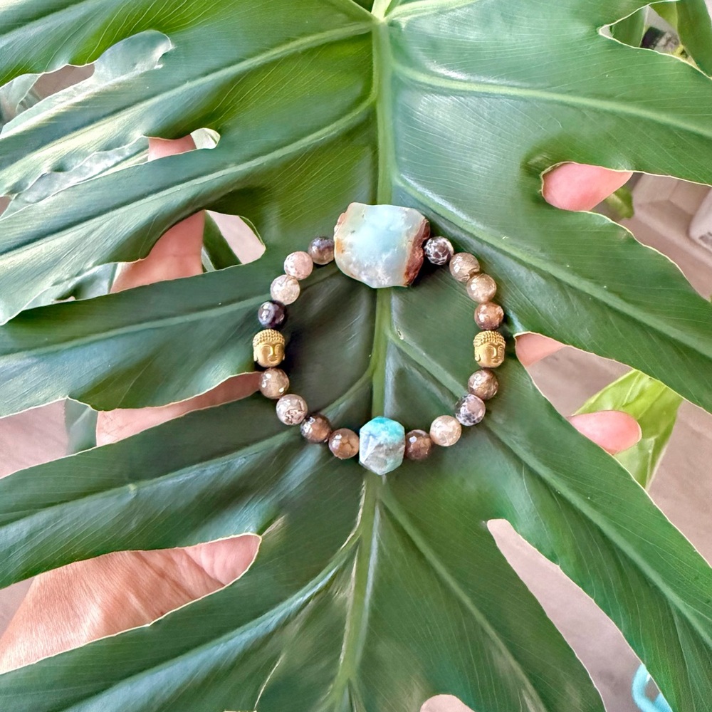 Chrysoprase, Agate, Hematite & Amazonite Bracelet (one)